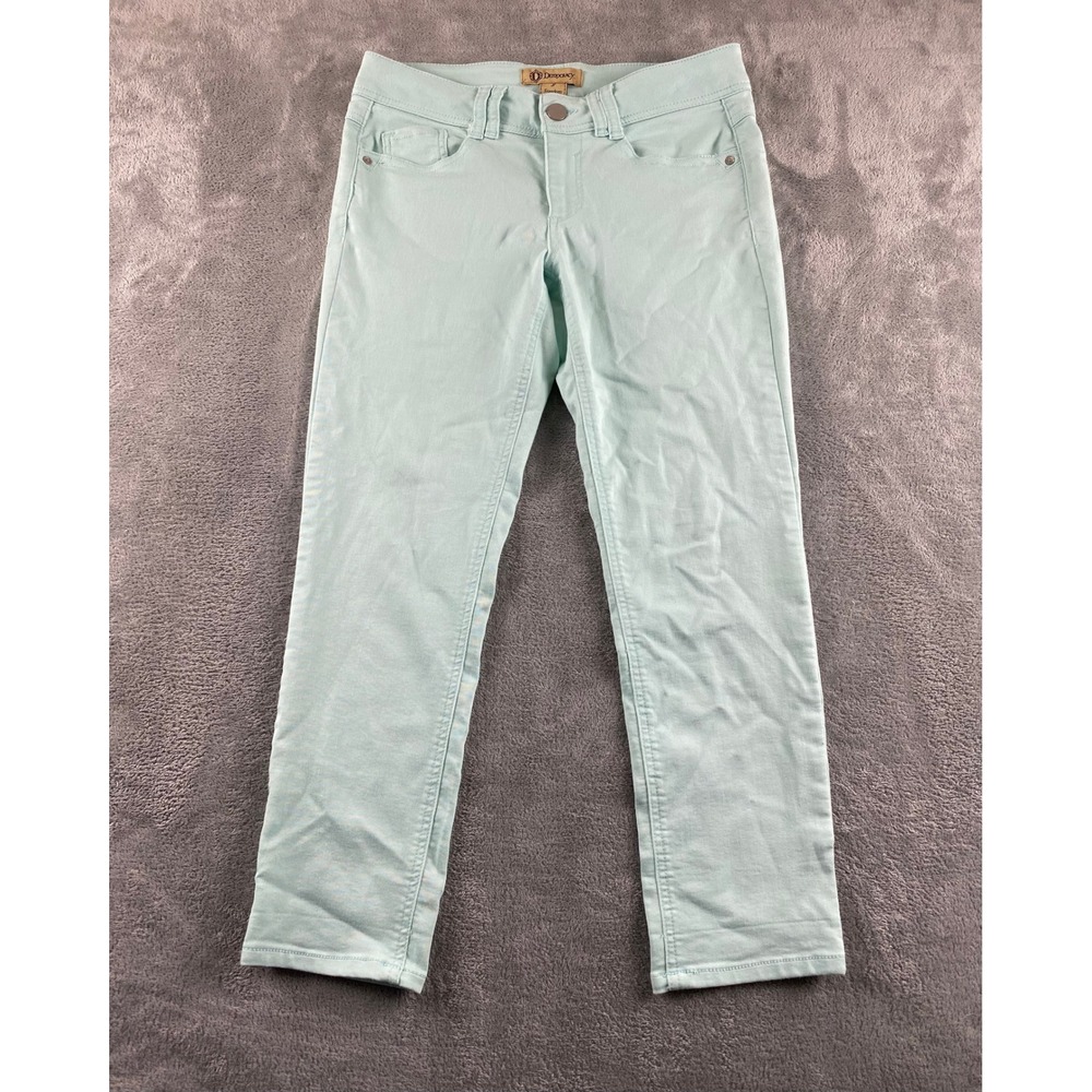 Democracy Womens Freedom Ankle Skimmer Pants Mint Green Size 8 Cropped Slim Fit